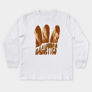 French Baguettes Design by Creampie Kids Long Sleeve T-Shirt